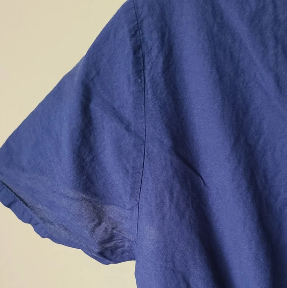 Lane Bryant womens Blouse Sz.18 Embroidered Floral Ruffle blue color - Picture 7 of 14